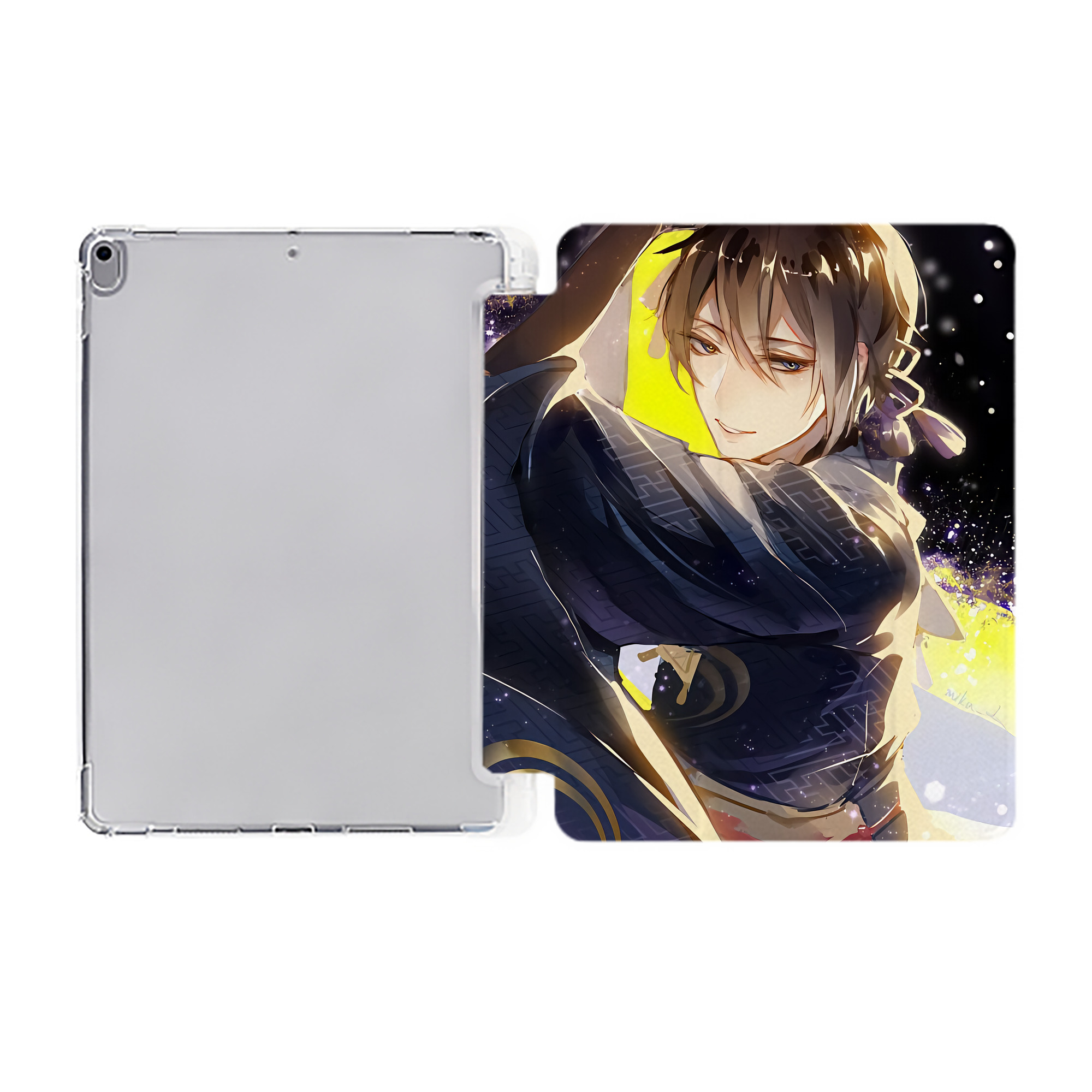 （画像用） 刀剣乱舞 Touken Ranbu IPad ケース ペン収納付き 三つ折りスタンド PUレザー×シリコン 対応機種9.5/10.5/10.9インチ